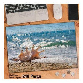 Asil Hobi Deniz Kabuğu-Sahil-Manzara-Doğa Yapboz-Ayak Destekli Çerçeveli 240 Parça Puzzle