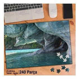 Asil Hobi Deniz-Kayalık-Mağara-Doğa Yapboz-Ayak Destekli Çerçeveli 240 Parça Puzzle