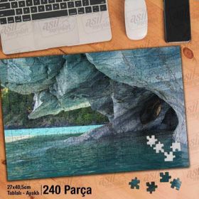 Asil Hobi Deniz-Kayalık-Mağara-Doğa Yapboz-Ayak Destekli Çerçeveli 240 Parça Puzzle