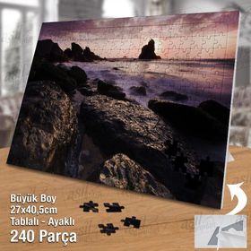 Asil Hobi Deniz-Kayalıklar-Doğa-Manzara Yapboz-Ayak Destekli Çerçeveli 240 Parça Puzzle