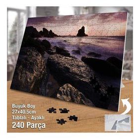 Asil Hobi Deniz-Kayalıklar-Doğa-Manzara Yapboz-Ayak Destekli Çerçeveli 240 Parça Puzzle