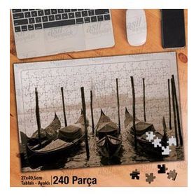 Asil Hobi Deniz-Kayık-Sis-Doğa-Manzara Yapboz-Ayak Destekli Çerçeveli 240 Parça Puzzle