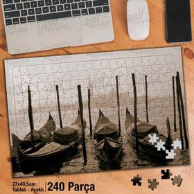 Asil Hobi Deniz-Kayık-Sis-Doğa-Manzara Yapboz-Ayak Destekli Çerçeveli 240 Parça Puzzle