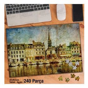 Asil Hobi Deniz-Kayıklar-Evler-Mimari-Manzara Yapboz-Ayak Destekli Çerçeveli 240 Parça Puzzle