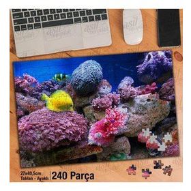 Asil Hobi Deniz-Okyanus-Renkli Balıklar-Doğa Yapboz-Ayak Destekli Çerçeveli 240 Parça Puzzle