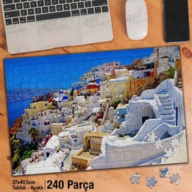 Asil Hobi Deniz-Rengarenk Evler-Şehir Yapboz-Ayak Destekli Çerçeveli 240 Parça Puzzle