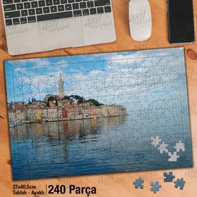 Asil Hobi Deniz-Şehir-Yansıma-Manzara Yapboz-Ayak Destekli Çerçeveli 240 Parça Puzzle