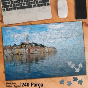 Asil Hobi Deniz-Şehir-Yansıma-Manzara Yapboz-Ayak Destekli Çerçeveli 240 Parça Puzzle