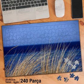 Asil Hobi Deniz-Su-Mavi-Çimen-Marram Otu-Doğa Yapboz-Ayak Destekli Çerçeveli 240 Parça Puzzle