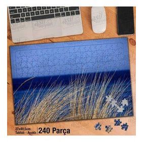 Asil Hobi Deniz-Su-Mavi-Çimen-Marram Otu-Doğa Yapboz-Ayak Destekli Çerçeveli 240 Parça Puzzle