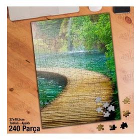 Asil Hobi Deniz-Tahta İskele-Ağaçlar-Doğa Yapboz-Ayak Destekli Çerçeveli 240 Parça Puzzle