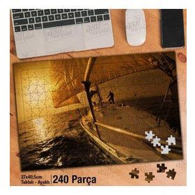 Asil Hobi Deniz-Yelken-Tekne-Yat-Gün Batımı Yapboz-Ayak Destekli Çerçeveli 240 Parça Puzzle