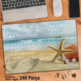 Asil Hobi Deniz Yıldızı-Deniz-Gökyüzü Yapboz-Ayak Destekli Çerçeveli 240 Parça Puzzle