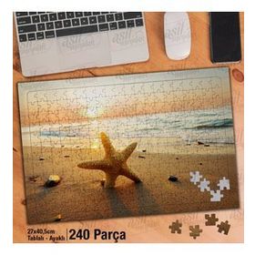 Asil Hobi Deniz Yıldızı-Kum-Deniz-Sahil Yapboz-Ayak Destekli Çerçeveli 240 Parça Puzzle