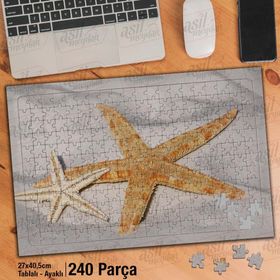 Asil Hobi Deniz Yıldızı-Kum-Plaj-Deniz-Yaz Yapboz-Ayak Destekli Çerçeveli 240 Parça Puzzle