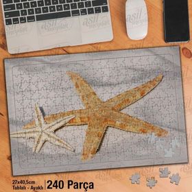 Asil Hobi Deniz Yıldızı-Kum-Plaj-Deniz-Yaz Yapboz-Ayak Destekli Çerçeveli 240 Parça Puzzle