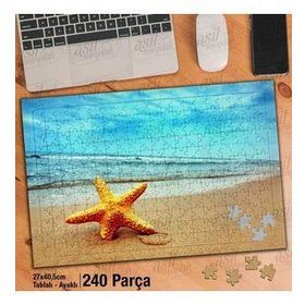 Asil Hobi Deniz Yıldızı-Kumsal-Sahil-Doğa Yapboz-Ayak Destekli Çerçeveli 240 Parça Puzzle