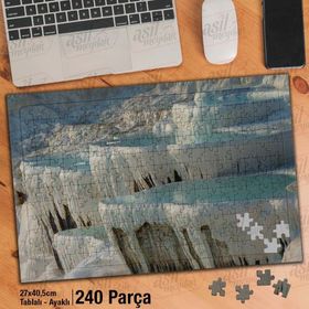 Asil Hobi Denizli-Pamukkale-Turistlik Yer Yapboz-Ayak Destekli Çerçeveli 240 Parça Puzzle