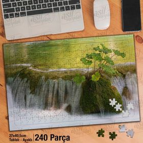 Asil Hobi Dere-Irmak-Taşlar-Doğa-Manzara Yapboz-Ayak Destekli Çerçeveli 240 Parça Puzzle