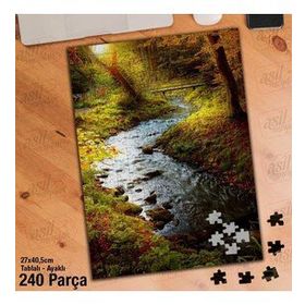 Asil Hobi Dere-Köprü-Doğa-Ağaçlar-Manzara-Yapboz-Ayak Destekli 240 Parça Puzzle