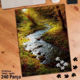 Asil Hobi Dere-Köprü-Doğa-Ağaçlar-Manzara-Yapboz-Ayak Destekli 240 Parça Puzzle