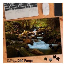Asil Hobi Dere-Nehir-Orman-Doğa-Manzara Yapboz-Ayak Destekli Çerçeveli 240 Parça Puzzle