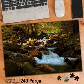 Asil Hobi Dere-Nehir-Orman-Doğa-Manzara Yapboz-Ayak Destekli Çerçeveli 240 Parça Puzzle