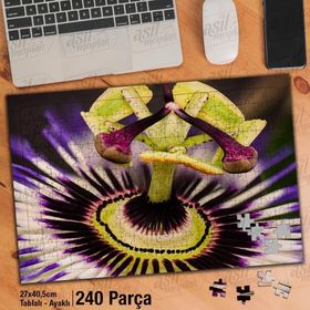 Asil Hobi Desenli Çiçek-Bitki-Passiflora-Çiçek Yapboz-Ayak Destekli Çerçeveli 240 Parça Puzzle