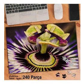 Asil Hobi Desenli Çiçek-Bitki-Passiflora-Çiçek Yapboz-Ayak Destekli Çerçeveli 240 Parça Puzzle