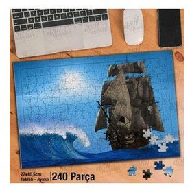 Asil Hobi Dev Dalgalar-Gemi-Yelken-Deniz-Doğa Yapboz-Ayak Destekli Çerçeveli 240 Parça Puzzle