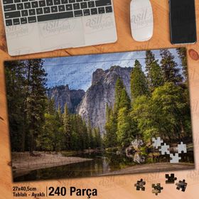 Asil Hobi Doğa-Dağ-Nehir-Doğal-Ağaçlar Yapboz-Ayak Destekli Çerçeveli 240 Parça Puzzle