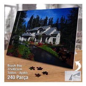 Asil Hobi Doğa İçinde Lüks Ev-Ağaçlar Yapboz-Ayak Destekli Çerçeveli 240 Parça Puzzle