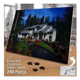 Asil Hobi Doğa İçinde Lüks Ev-Ağaçlar Yapboz-Ayak Destekli Çerçeveli 240 Parça Puzzle