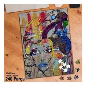 Asil Hobi Duvar Sanatı-Grafitti-Resim Yapboz-Ayak Destekli Çerçeveli 240 Parça Puzzle