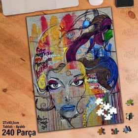 Asil Hobi Duvar Sanatı-Grafitti-Resim Yapboz-Ayak Destekli Çerçeveli 240 Parça Puzzle