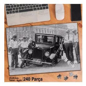 Asil Hobi Eski Classsic Vintage Araba-İnsanlar Yapboz-Ayak Destekli Çerçeveli 240 Parça Puzzle