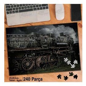 Asil Hobi Eski-Nostalji-Buharlı Lokomotif-Tren Yapboz-Ayak Destekli Çerçeveli 240 Parça Puzzle