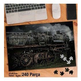 Asil Hobi Eski-Nostalji-Buharlı Lokomotif-Tren Yapboz-Ayak Destekli Çerçeveli 240 Parça Puzzle