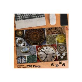 Asil Hobi Eski Saatler-Kolaj-Zaman Yapboz-Ayak Destekli Çerçeveli 240 Parça Puzzle