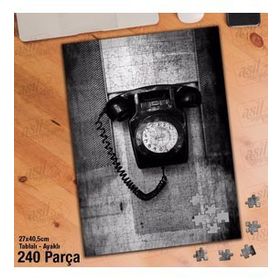 Asil Hobi Eski Telefon-Kadran-Ahize-Nostalji Yapboz-Ayak Destekli Çerçeveli 240 Parça Puzzle