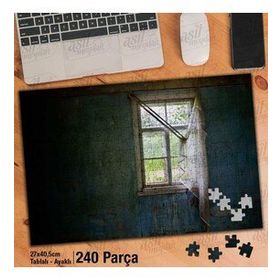 Asil Hobi Eski Yıpranmış Duvar-Perde-Pencere Yapboz-Ayak Destekli Çerçeveli 240 Parça Puzzle