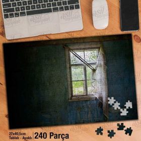 Asil Hobi Eski Yıpranmış Duvar-Perde-Pencere Yapboz-Ayak Destekli Çerçeveli 240 Parça Puzzle