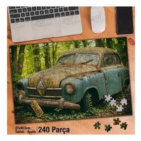 Asil Hobi Eskimiş Araç-Yeşil Ağaçlar-Orman Yapboz-Ayak Destekli Çerçeveli 240 Parça Puzzle