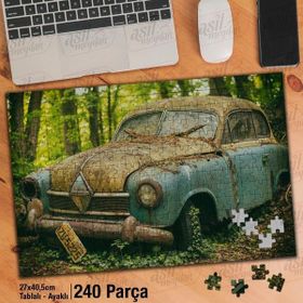Asil Hobi Eskimiş Araç-Yeşil Ağaçlar-Orman Yapboz-Ayak Destekli Çerçeveli 240 Parça Puzzle