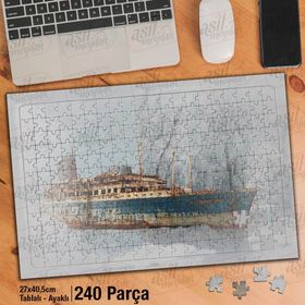 Asil Hobi Eskimiş Gemi-Buz-Kaya-Deniz-Sis Yapboz-Ayak Destekli Çerçeveli 240 Parça Puzzle