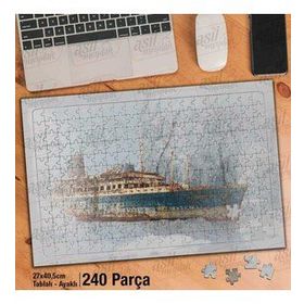 Asil Hobi Eskimiş Gemi-Buz-Kaya-Deniz-Sis Yapboz-Ayak Destekli Çerçeveli 240 Parça Puzzle
