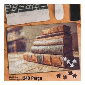 Asil Hobi Eskimiş Kitaplar-Antika-Nostalji Yapboz-Ayak Destekli Çerçeveli 240 Parça Puzzle