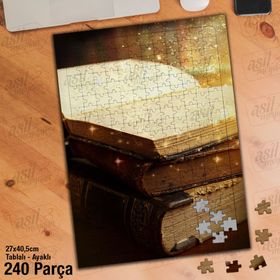 Asil Hobi Eskimiş Kitaplar-Işıltı-Bilgin Yapboz-Ayak Destekli Çerçeveli 240 Parça Puzzle