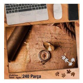 Asil Hobi Eskimiş Mektup-Anı-Pusula-Dürbün Yapboz-Ayak Destekli Çerçeveli 240 Parça Puzzle