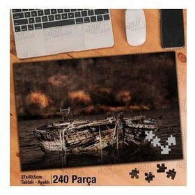 Asil Hobi Eskimiş Tekne-Göl-Doğa-Manzara Yapboz-Ayak Destekli Çerçeveli 240 Parça Puzzle